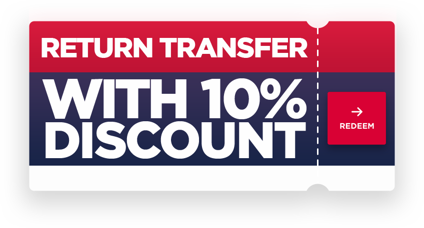 Return transfer with 10% discount
